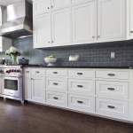Inset doors and drawers give a classic look to this kitchen.