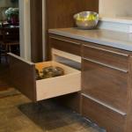 Solid wood drawers, made in our studio that are dovetailed on all four corners are standard on all Dark Horse projects.